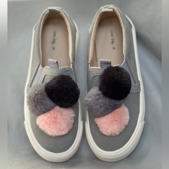 Zara Girls Grey Everyday Casual Shoes with Pompoms by Zara Girls - Picture 1 of 3